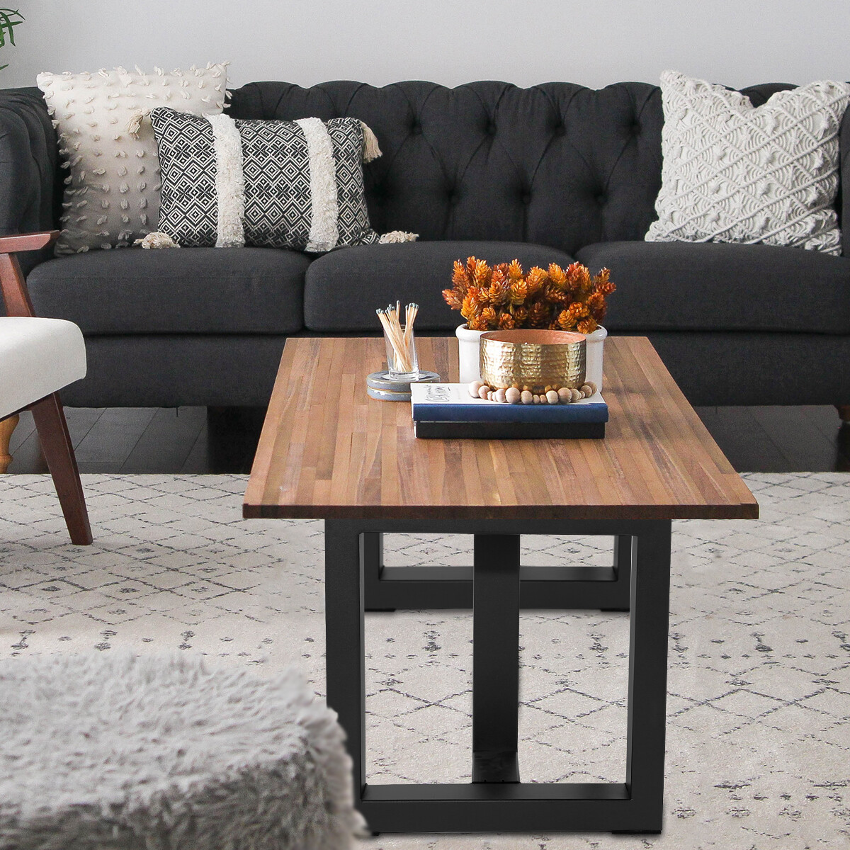 TCHOMENY 16'' T Shaped Metal Coffee Table Legs Iron Dinner Desk Legs