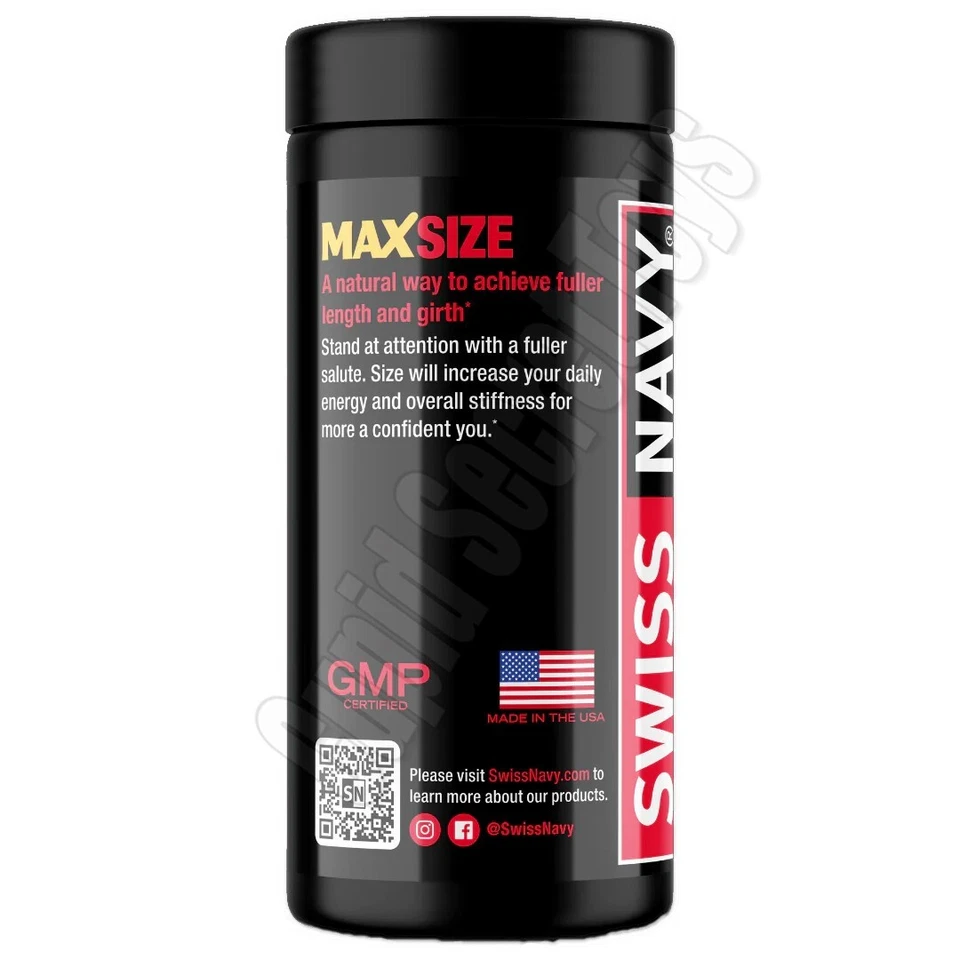 Swiss Navy Max Size 60 Caps Male Enhancement Supplement for Stamina & Firmness - Image 2 of 4