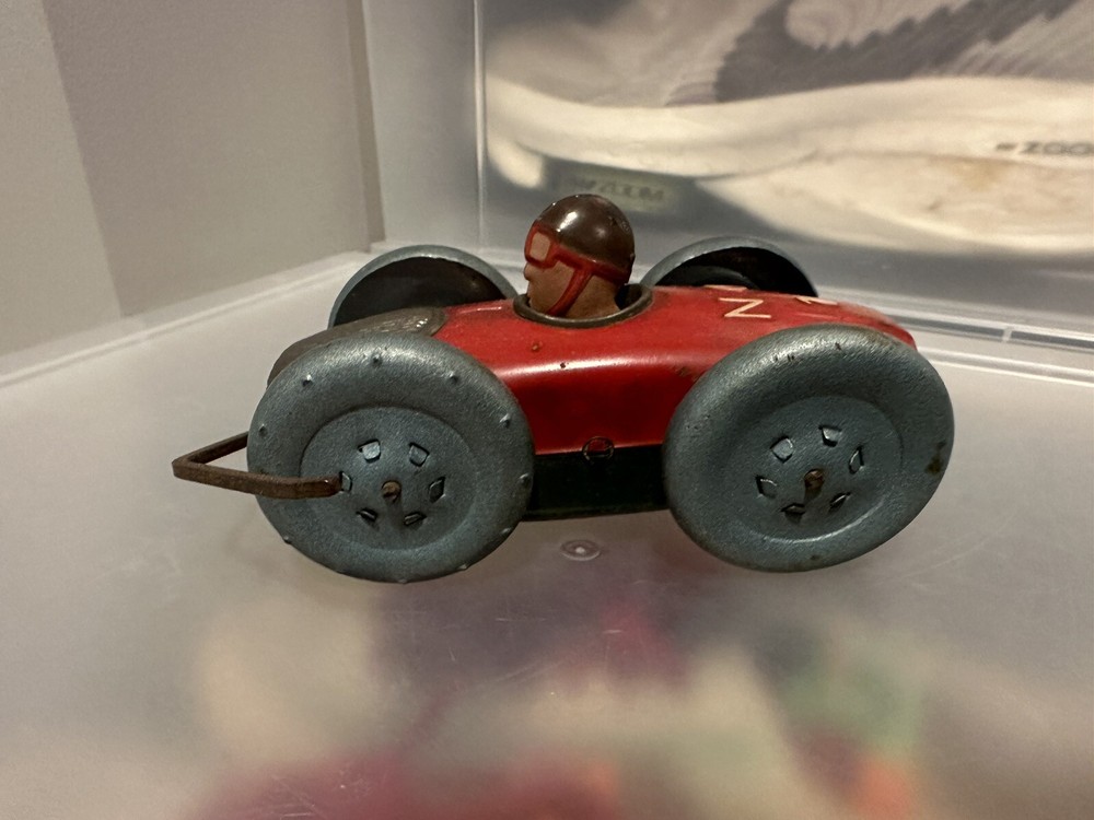 Vintage Rare Tin Race Car All Bikini Spring 1950