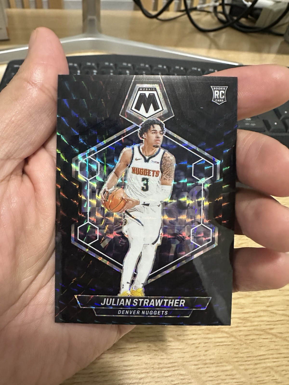 Julian Strawther 2023-24 Panini Mosaic Rookie RC #214 Black Prizm 1/1 One Of One
