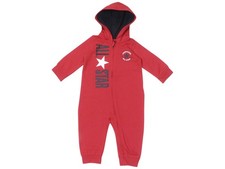 Converse Infant Boy's Hooded Bodysuit Coverall Zip Front Red