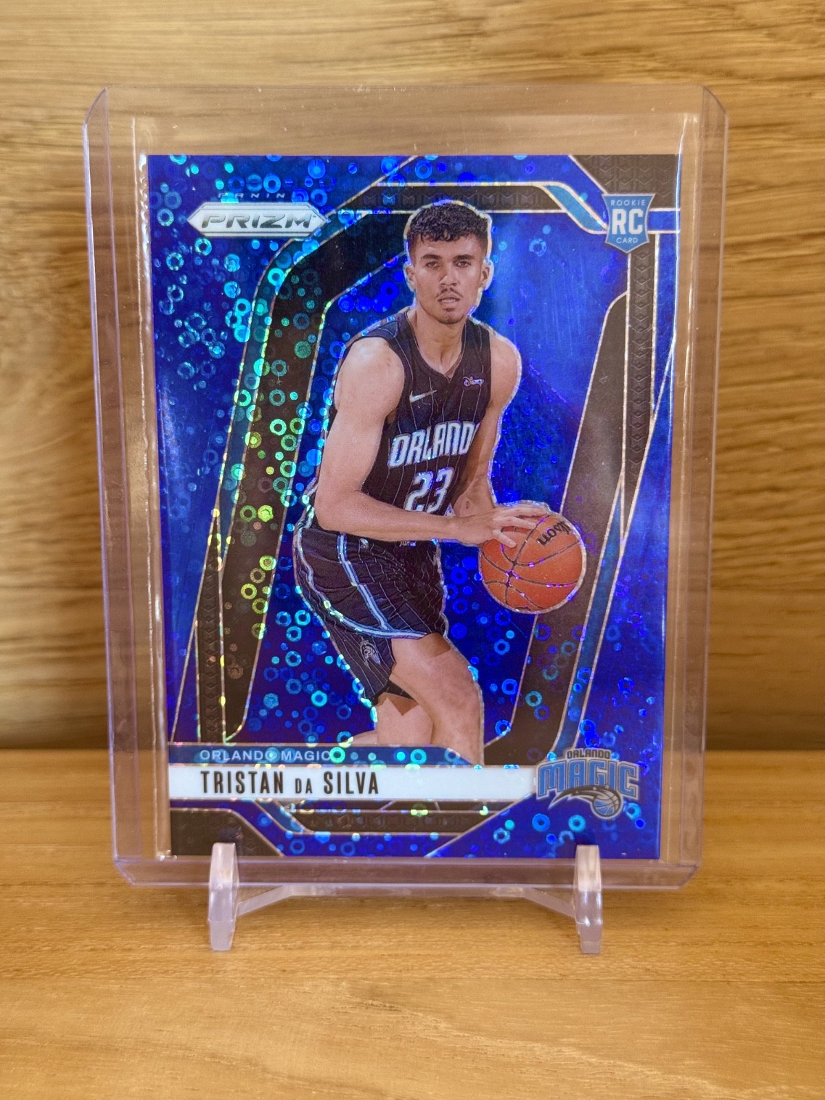 2024-25 Panini Prizm #256 TRISTAN DA SILVA Fast Break Blue Disco Prizm RC /150