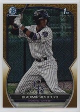 2023 Bowman Chrome Mega Box Gold Mojo Refractor 1/50 Bladimir Restituyo 16z7