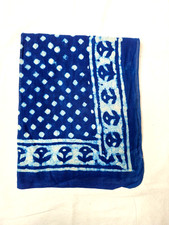 Sarongs de plage doux bio en coton imprimé bloc bleu indigo livraison gratuite