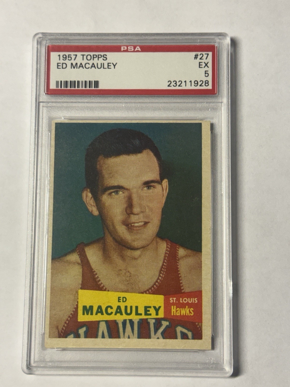 1957 Topps Basketball # 27 Ed Macauley PSA 5 HOF
