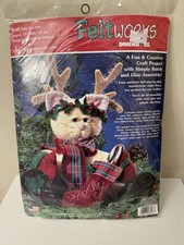VTG NEW Feltworks By Dimensions Christmas Holly Day Reindeer Kitty Cat Craft Kit