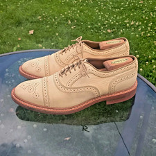 Allen Edmonds Strandmok 10.5D Bone Suede Oxfo...