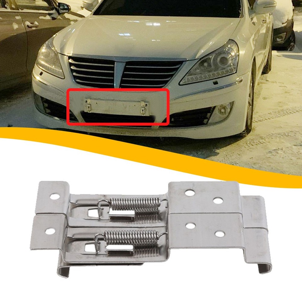 2PCS Car License Plate Spring Loaded Bracket Stainless Steel Number ...
