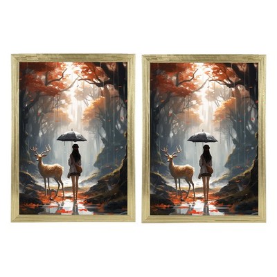 [Set of 2] A4 Certificate Frame GLASS Cambridge Gold Photo Picture Frame