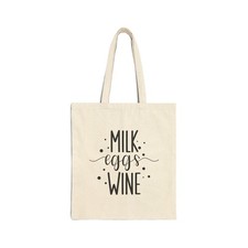 Grocery Items Cotton Canvas Tote Bag milk eggs wine tote grocery shopping bag