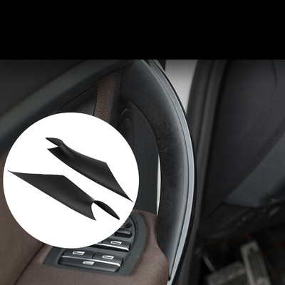 2pcs Matte Black Interior Door Pull Handle Cover For 3/4 Series