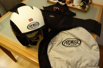 *Motorradhelm*Premier Trophy*RETRO*Phil Read*E3*s/w*neuwertig*M*