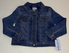 Cat And Jack Blue Jean Denim Jacket Snap Button Coat Size 4T