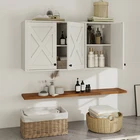 Wall Mounted Cabinet, Triple Door Bathroom Storage Organizer, Kitchen & Laundry