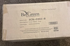 Be green 2 oz. Paper Fiber Cups - Natural (2000/Carton) New
