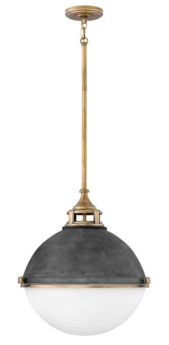 Hinkley Fletcher 18" Wide Aged Zinc and Gold Pendant Light - Picture 3 of 10