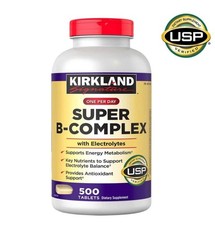 New Kirkland Super B-Complex with Electrolytes - 500 Tablets, Antioxidants