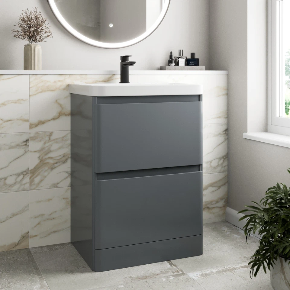 Modern Bathroom Vanity Unit Basin Sink Cabinet Floor Standing Wall Hung Storage