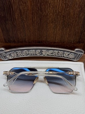 Chrome Hearts Ripping Sunglasses   Matte Crystal/Gold + Factory Diamonds  
