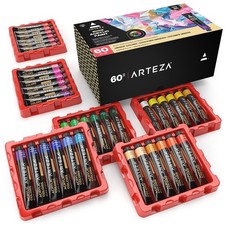 ARTEZA Acrylic Paint Set, 60 Colors, 22 ml Tubes, High-Viscosity