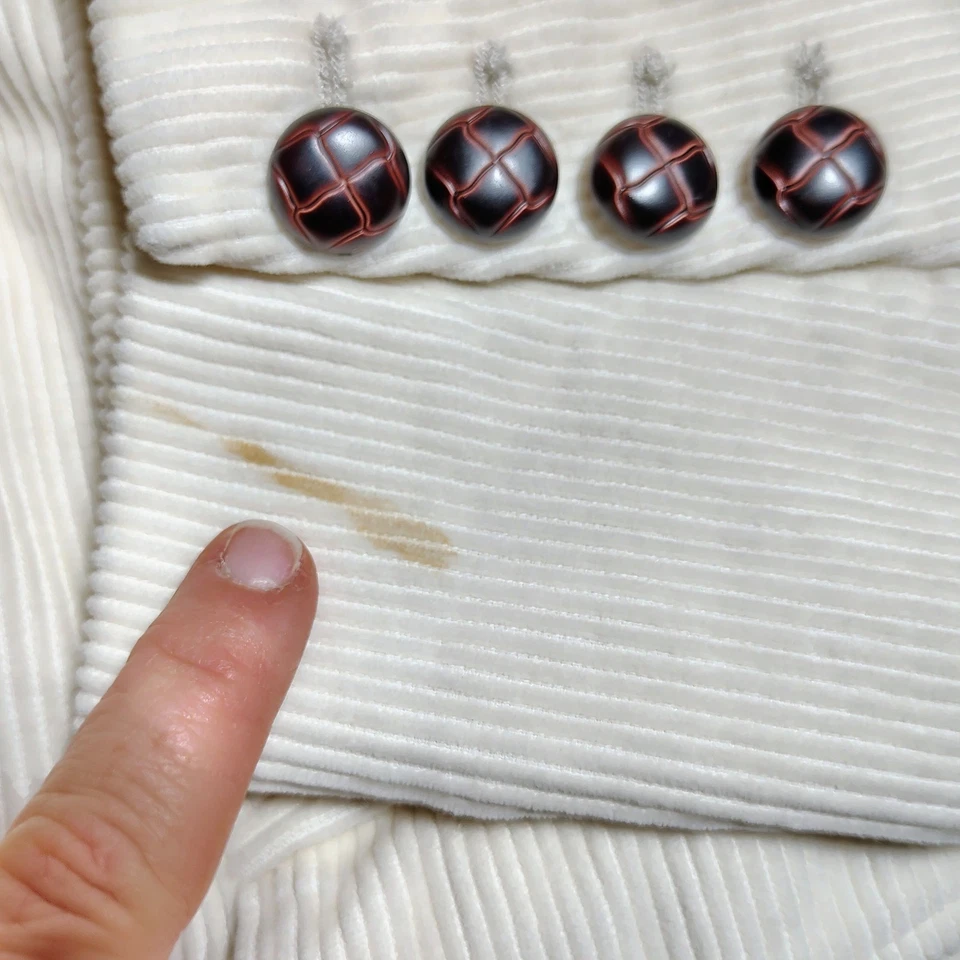 L.L.Bean Corduroy Blazer Jacket Cream Button Front Pocketed Petite Women's - Image 2 of 4