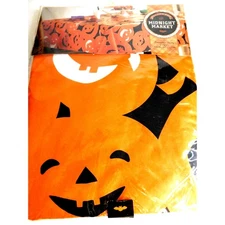 Midnight Market Halloween Pumpkins Vinyl Tablecloth 70" Round New