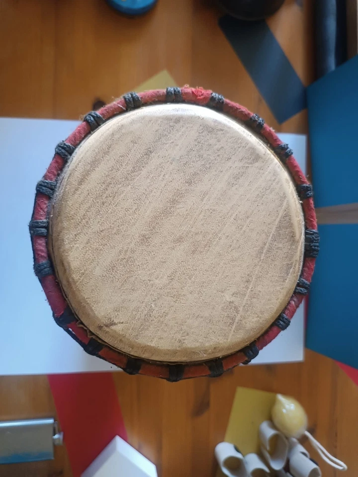 Djembé bois naturel 40 cm - Photo 2/4