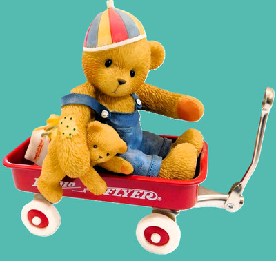 1999 Cherished Teddies Spanky Radio Flyer Wagon Bumpy Ride It's Worth It #644382