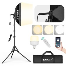 Softbox Photography Lighting Kit, 16"x16" Pull Soft Box, 50W 3000K-6000K LED ...