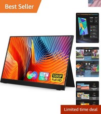 Versatile 15.6'' Portable Monitor - 1080p Display, Dual Speakers, Magnetic Cover