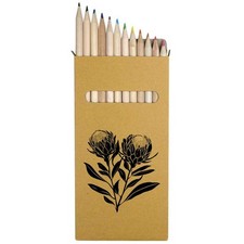 12 x 'Protea Flowers' Long 178mm Coloured Pencils / Pencil Set PE00073085 