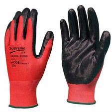 240 Pairs Nitrile Coated Safety Work Gloves Builders Mechanics Construction Site