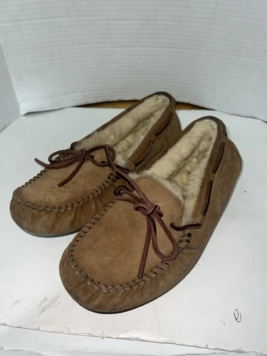 UGG 7 Pantofole Mocassino Donna Dakota Foderate in Lana Marrone Castagno (5612)