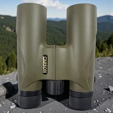 Carson 12x32mm Binoculars with Case & Anti-Glare Honeycomb Covers – Olive Green