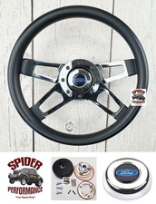 1970-1977 Bronco Van Ford Pickup Steering Wheel Blue Oval 13 12 Chrome 4 Spoke