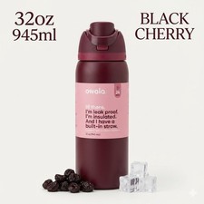 NEW Owala FreeSip 32 oz Insulated Stainless Steel Water Bottle - Black Cherry