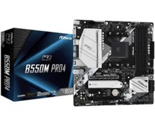 ASRock B550M Pro4 AMD AM4 Socket Motherboard, Micro-ATX, 4x DDR4 Slots, 2x M.2