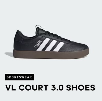 BNIB Men s 9.5 Adidas VL Court 3.0 Black White Gum