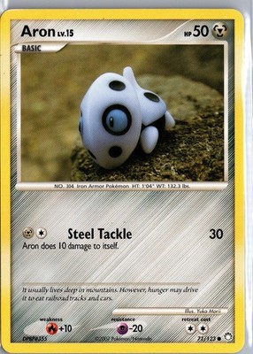 Aron 71/123 Common Mysterious Treasures Pokemon Moderately Played