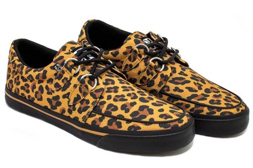 T.U.K. Sneaker A9602 2 Rings VLK D Ring Creeper Sneaker Tan Leopard Canvas - Picture 5 of 18