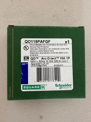 QO115PAFGF SQUARE D QO 1P 15A AF/GF DUAL FUNCTION PLUG-ON CIRCUIT BREAKER