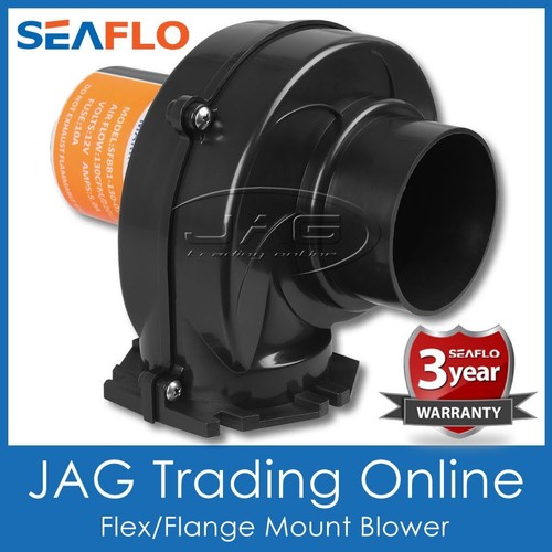 SEAFLO 130 CFM BLACK FLEX/FLANGE MOUNT BILGE AIR BLOWER 3" HOSE Boat