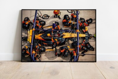 F1 Oscar Piastri, Pit Stop, Poster, Season 2025, Wall Art, McLaren MC
