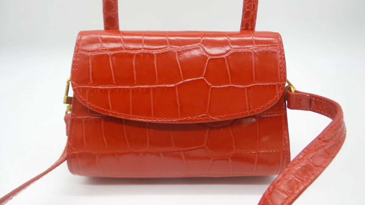 By Far Croc embossed Top handle Shoulder Mini bag