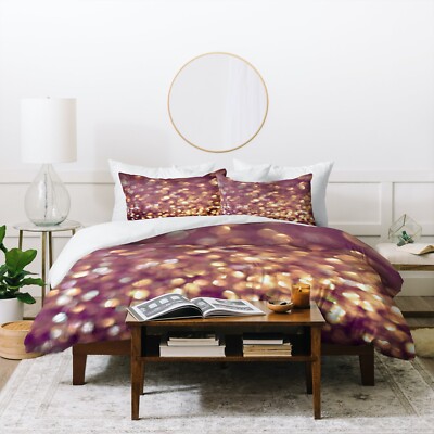 Deny Designs Mingle 1 Lisa Argyropolous Multicolor Purple Bokeh King Duvet Cover