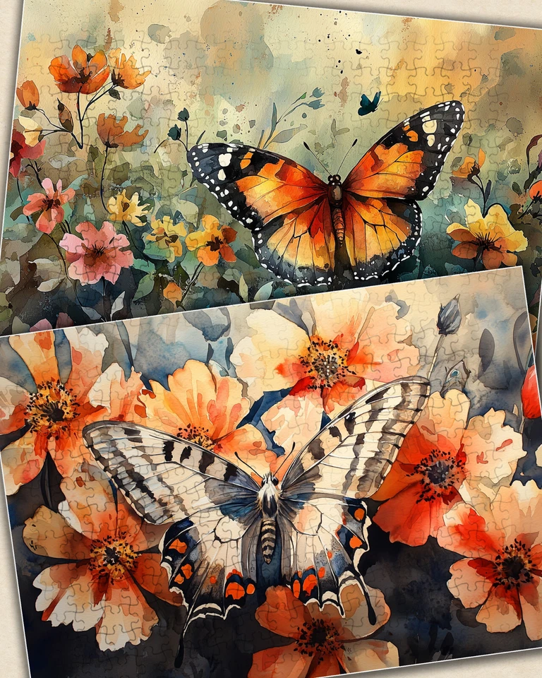 2 x JIGSAW PUZZLES 300pc ~ Butterfly Garden Harmony - delicate nature FG2009 - Image 4 of 4