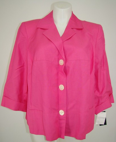 EVAN PICONE WOMENS PLUS PINK BLAZER JACKET SIZE 22W NEW A111 - Picture 6 of 6