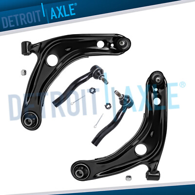 Front Lower Control Arms Outer Tie Rods Kit for 2006-2014 Toyota Yaris Prius C