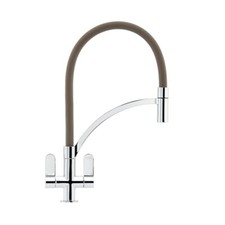 Franke Zelus Pull Out Kitchen Tap - Chrome with Fawn Hose - 115.0567.595