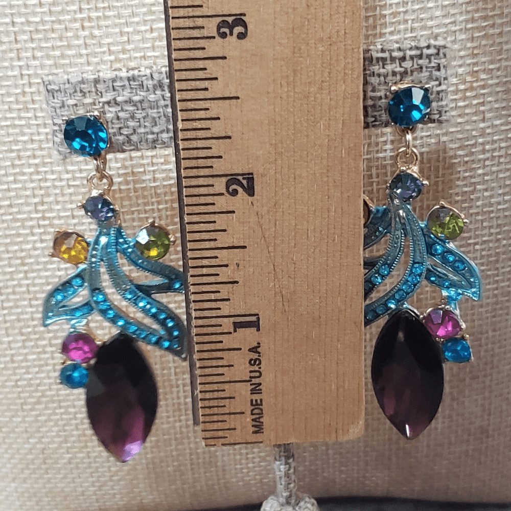 STATEMENT Necklace Ring Bracelet Earrings Set Dra… - image 8